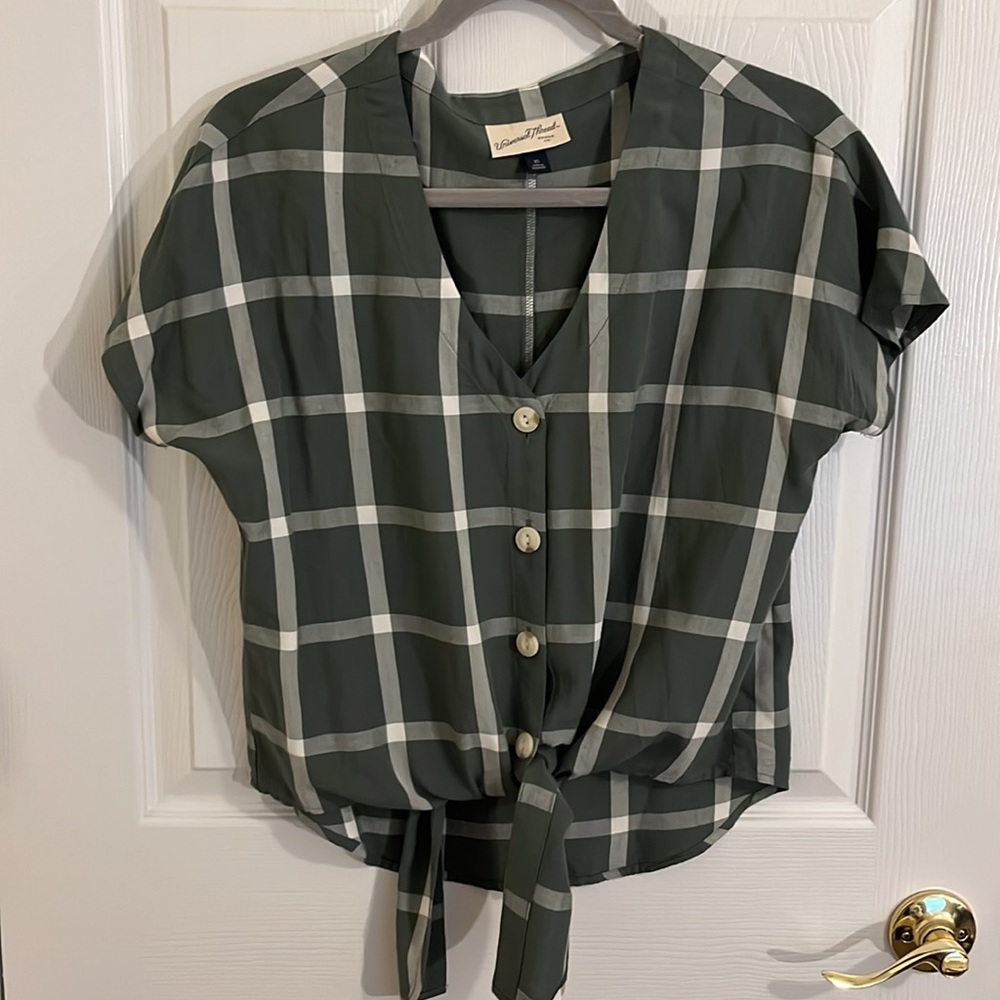 Universal Thread Short Sleeve Button Down Tie Vin… - image 1